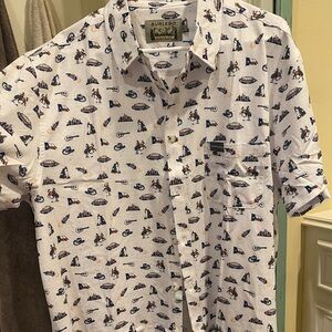 BURLEBO White Graphic Men's Shirt